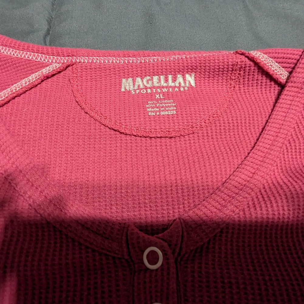 MAGELLAN OUTDOORS Women's Long Sleeve Henley Thermal Waffle Top Size XL - Picture 4 of 7